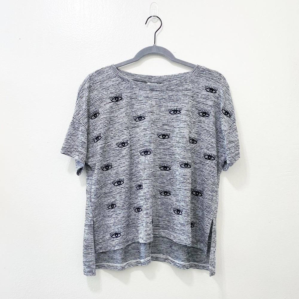 Anthro Akemi Kim All Eye Top Black White Stripe XS